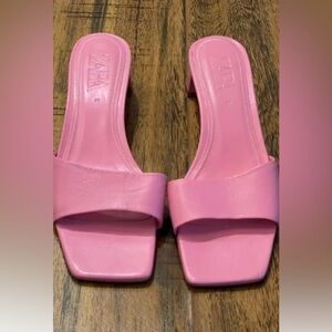 Zara perfect pink slides / mules heels woman’s size 10.5/41